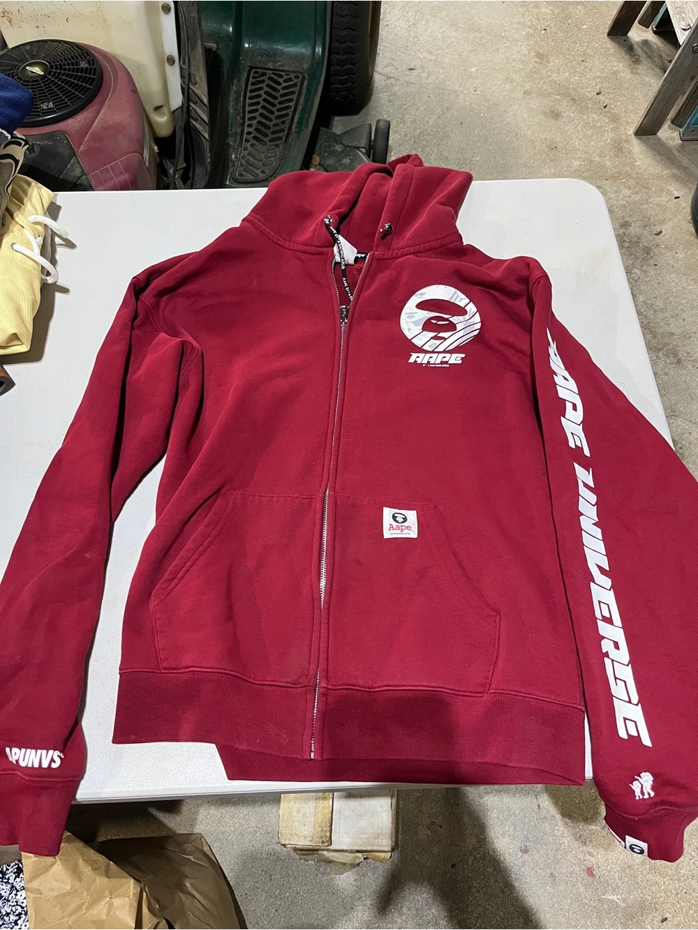 Aape by Bathing Ape Aape Universe Red zip up hoodie Medium